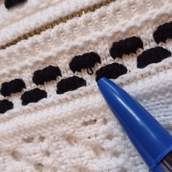 Red Valentino Size Large Crochet Knit Short Sleeve Front Zip Sweater - Picture 16 of 16